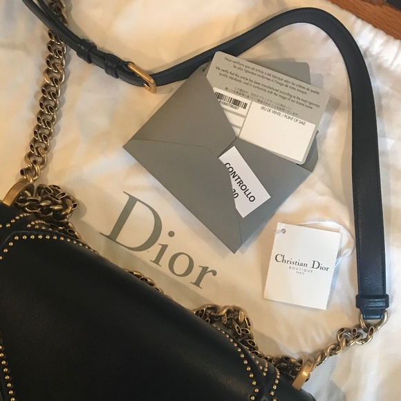 Dior Diorama Crossbody - Indigo Studded Lambskin - Picture 7 of 8